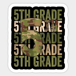 Camo Team 5th Grade Squad Back To School Teacher Kids Boys Sticker